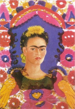 Frida Kahlo Painting - Self Portrait The Frame feminism Frida Kahlo